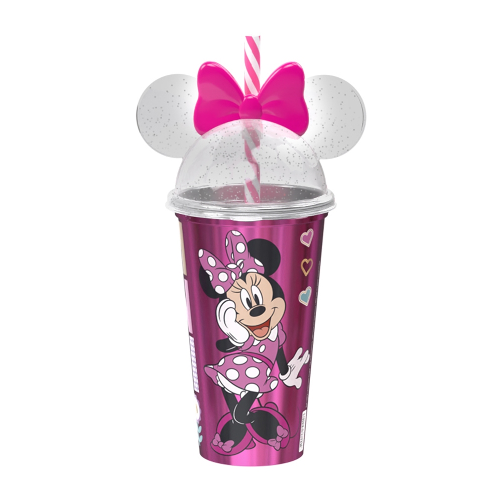 Kit 10 Copos com Canudo e orelha Minnie R...