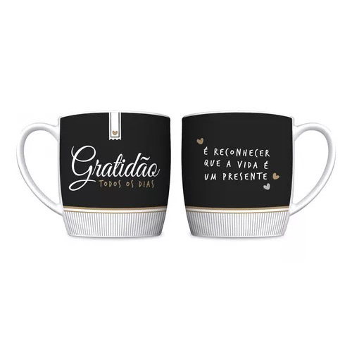 Caneca Porcelana Gratidão Todos Os Dias 3...