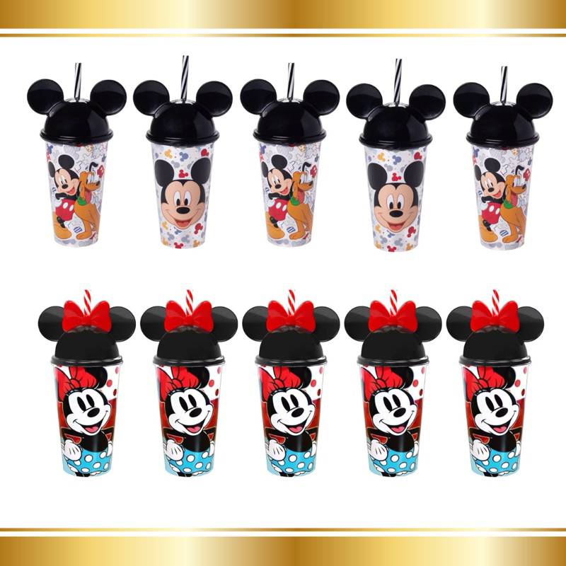 Kit 5 Copos Mickey + 5 Copos Minnie Verme...