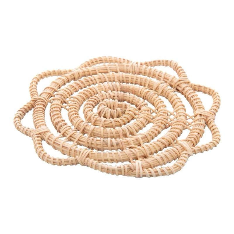 4 Porta Copos Palm de Fibra Natural Flor ...