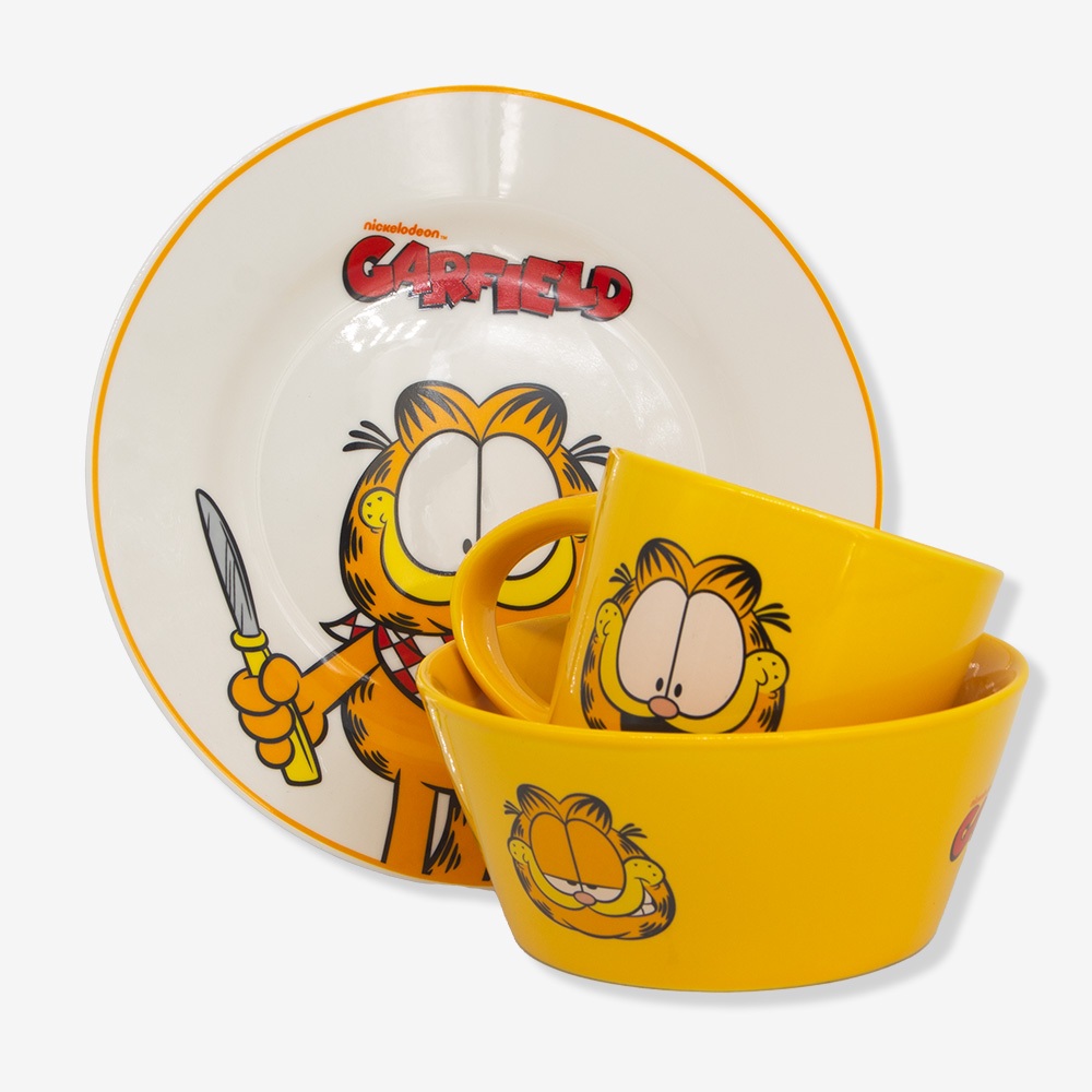 Kit Alimentação Garfield Prato, Bowl e Ca...