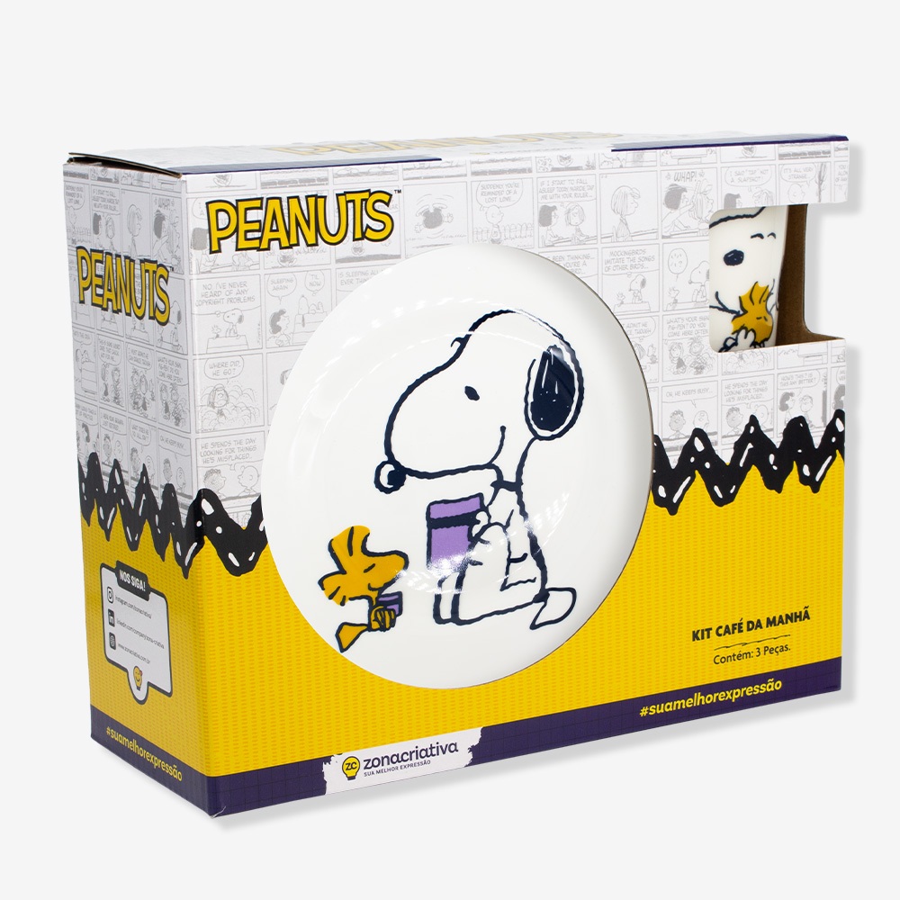 Kit Alimentação SNOOPY Prato, Bowl e Caneca