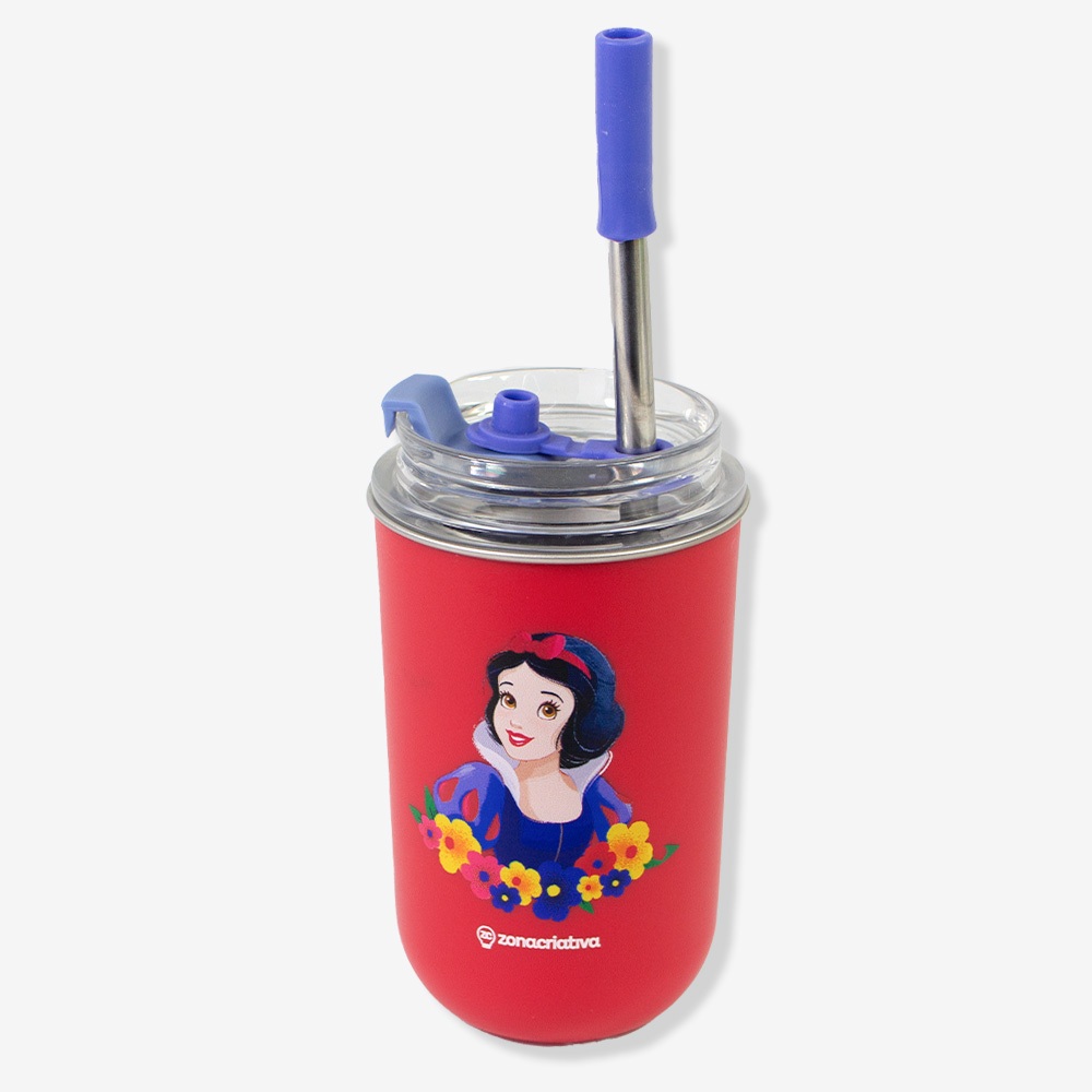 Copo Branca de Neve Neo com Canudo 300ML ...