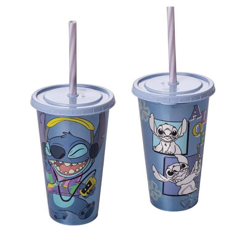 Copo com canudo Stitch Refri 500 ml