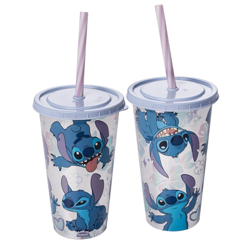 Copo com canudo Stitch 500 ml