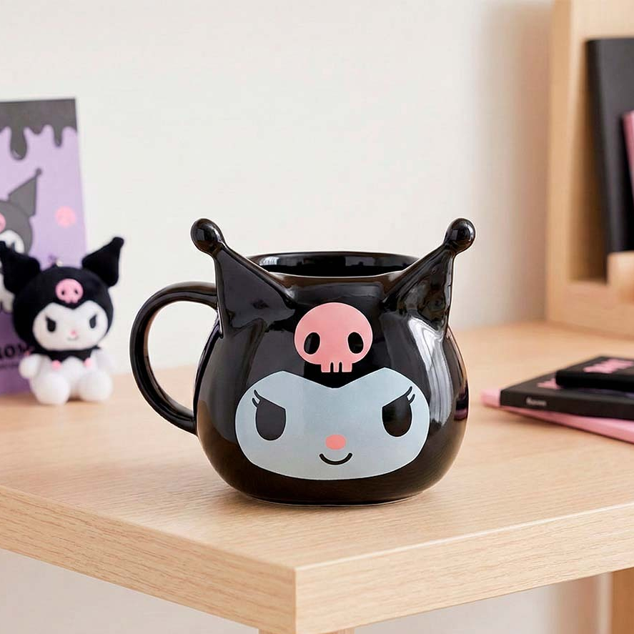Caneca Kuromi 3D Ornamento 450ml