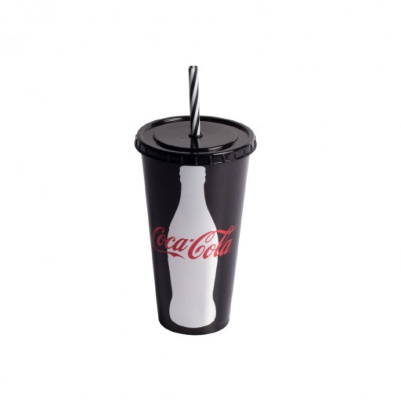 Copo com Canudo 700 ml Coca-Cola Preto - ...