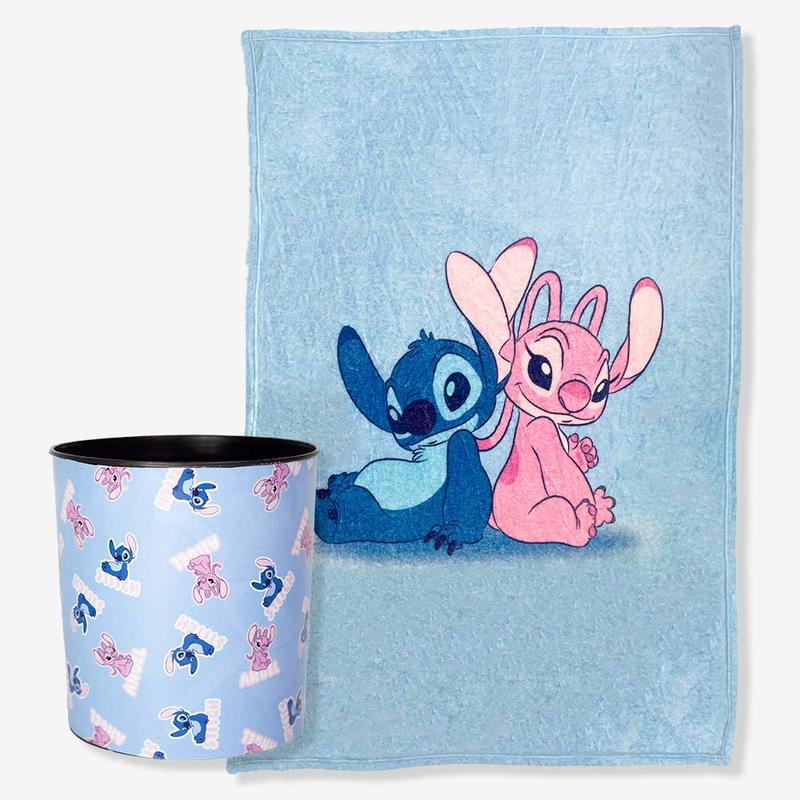 Kit Manta com Balde Stitch e Angel Namora...