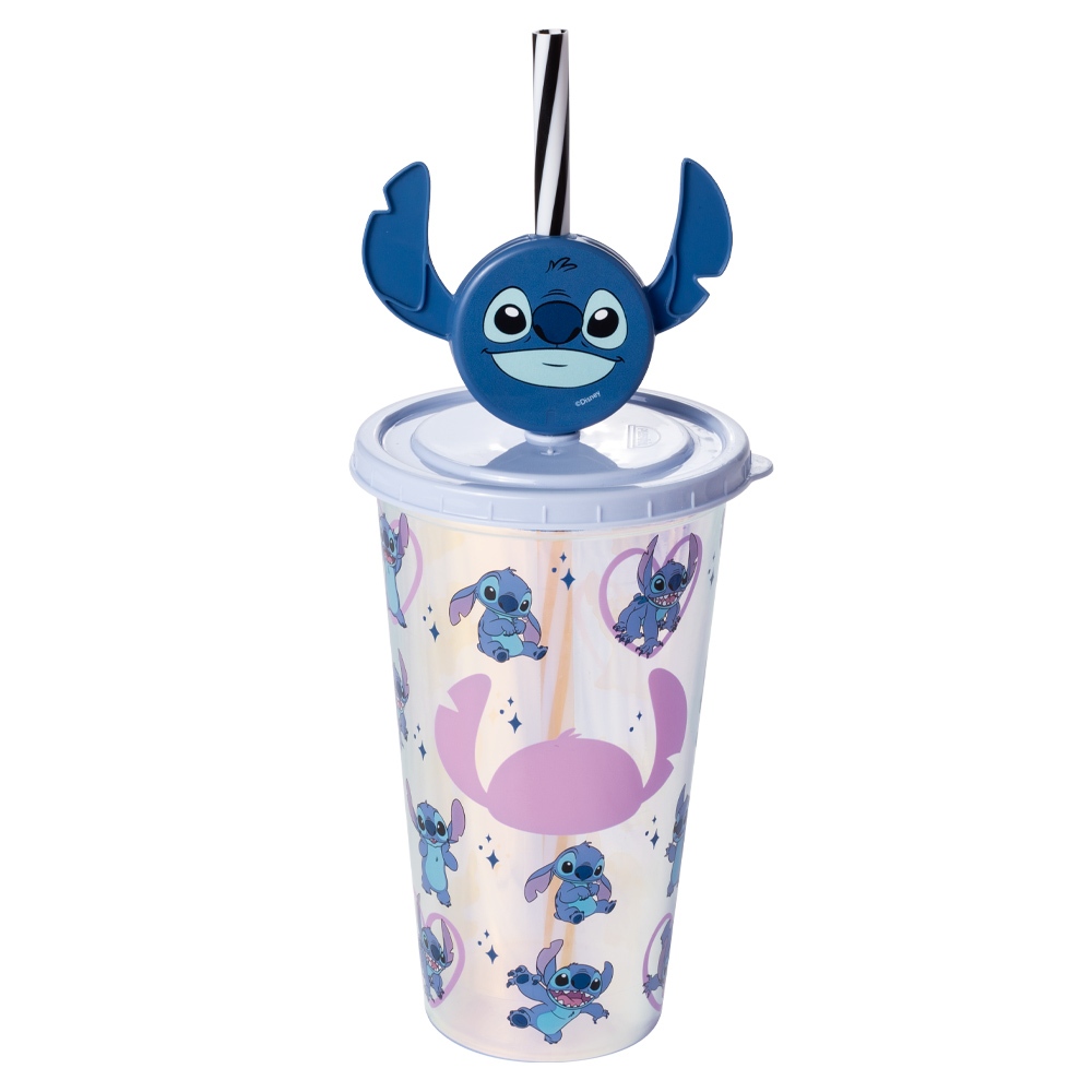 Copo Stitch com canudo Furta-cor Com Pin ...