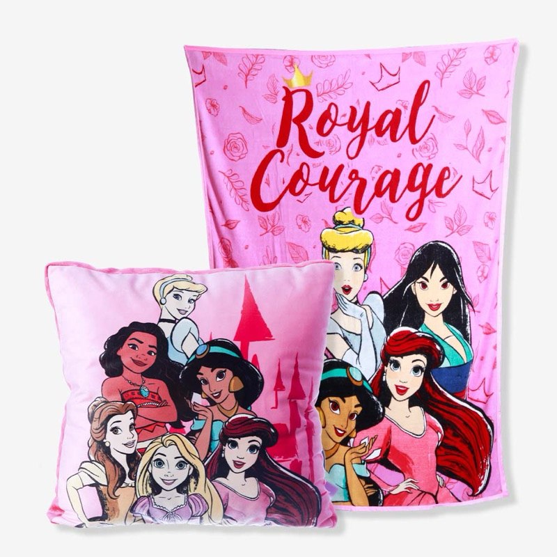 Kit Manta com Almofada Princesas Royal Co...