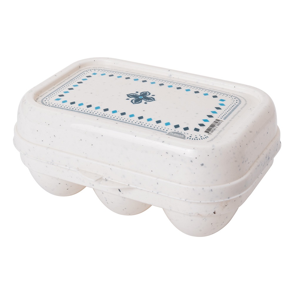 Porta Ovos com 6 cavidades Branco Marmori...