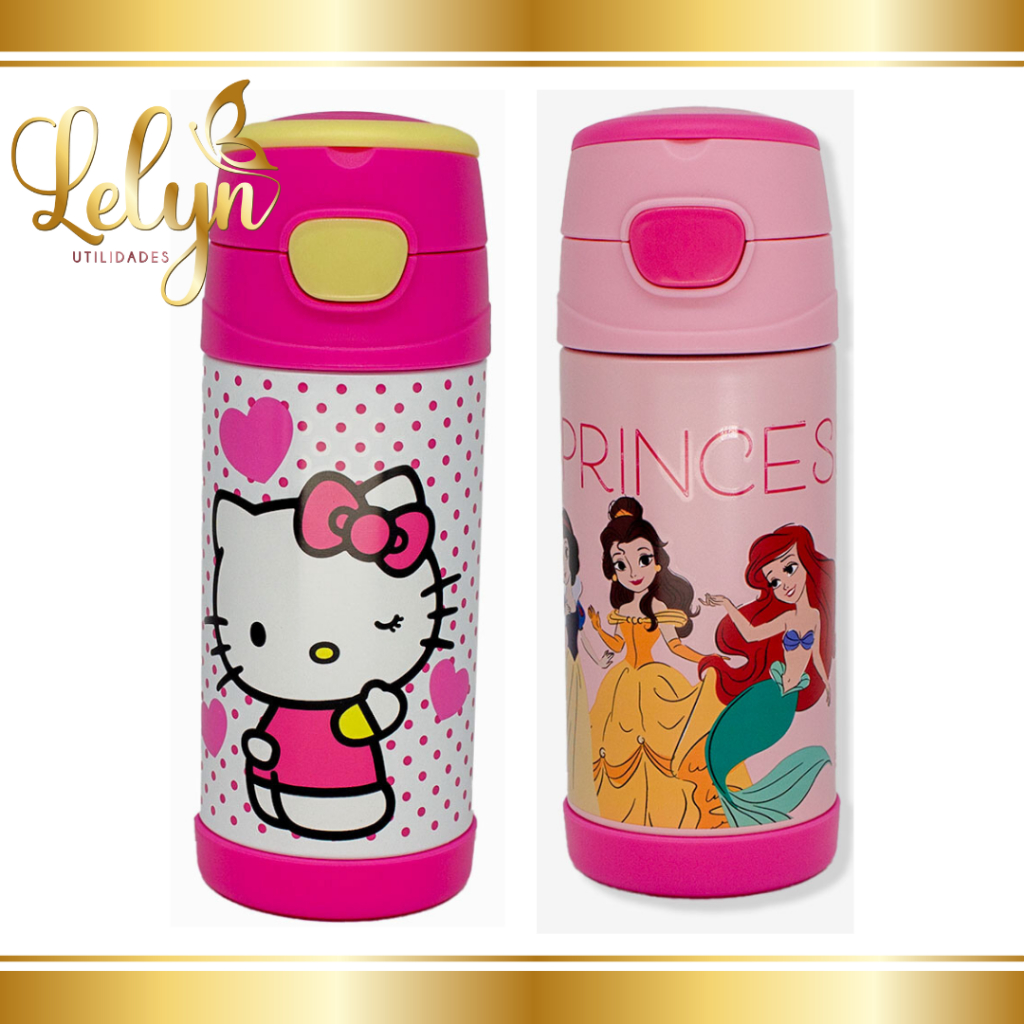 Garrafa Térmica Hello Kitty e Princesas  ...