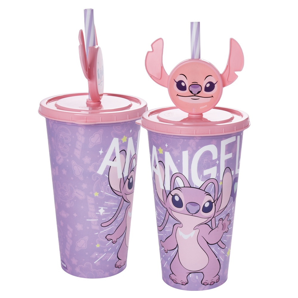 Copo Angel com Canudo Com Pin 500 ml