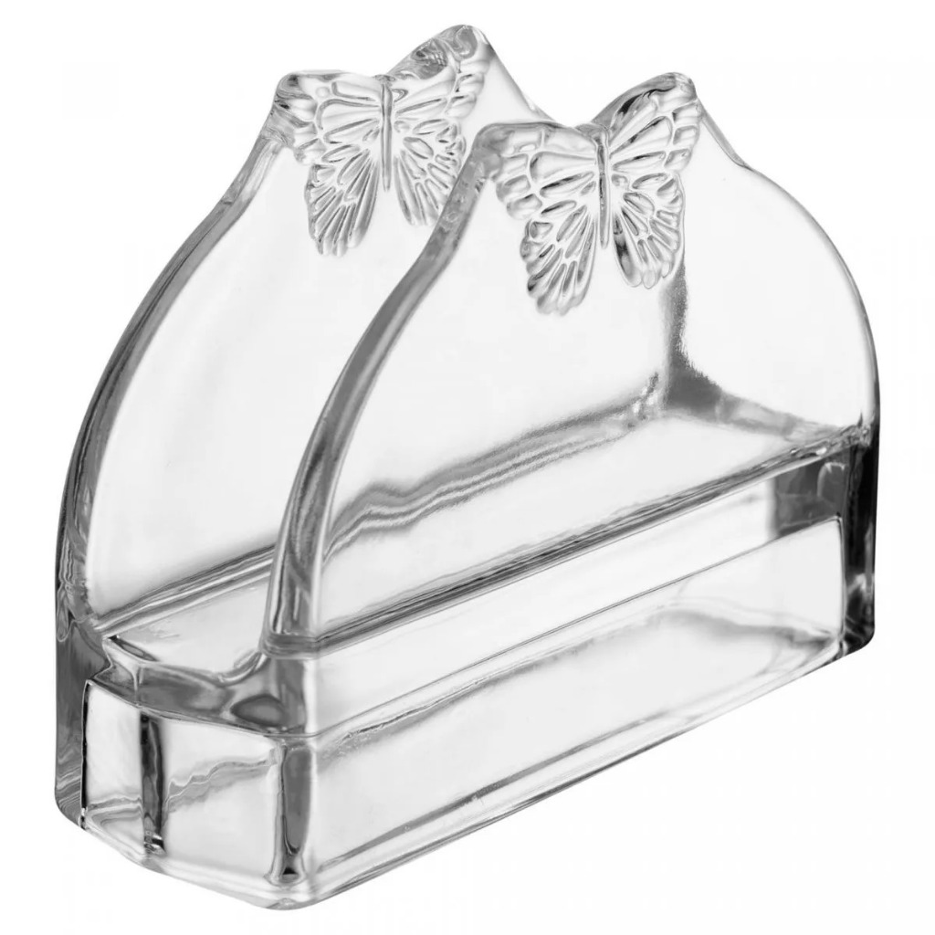 Porta Guardanapos de Vidro Butterfly 13cm...