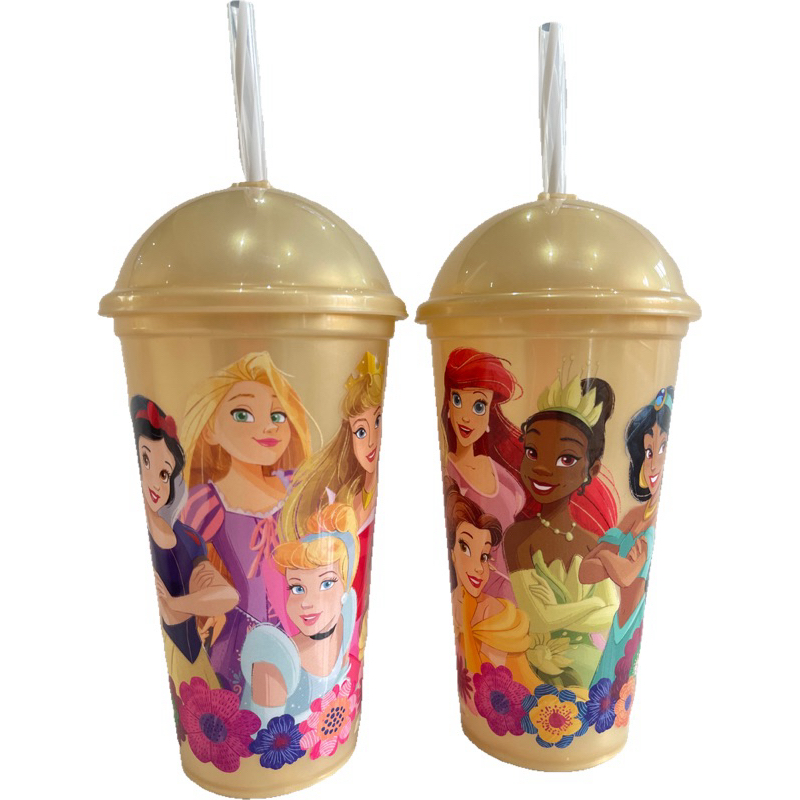 Copo Com Canudo Princesas 500ml - Plasutil