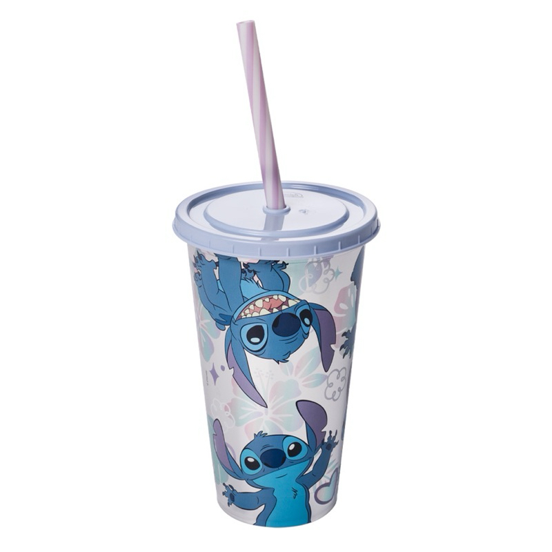 Copo com canudo Stitch 500 ml