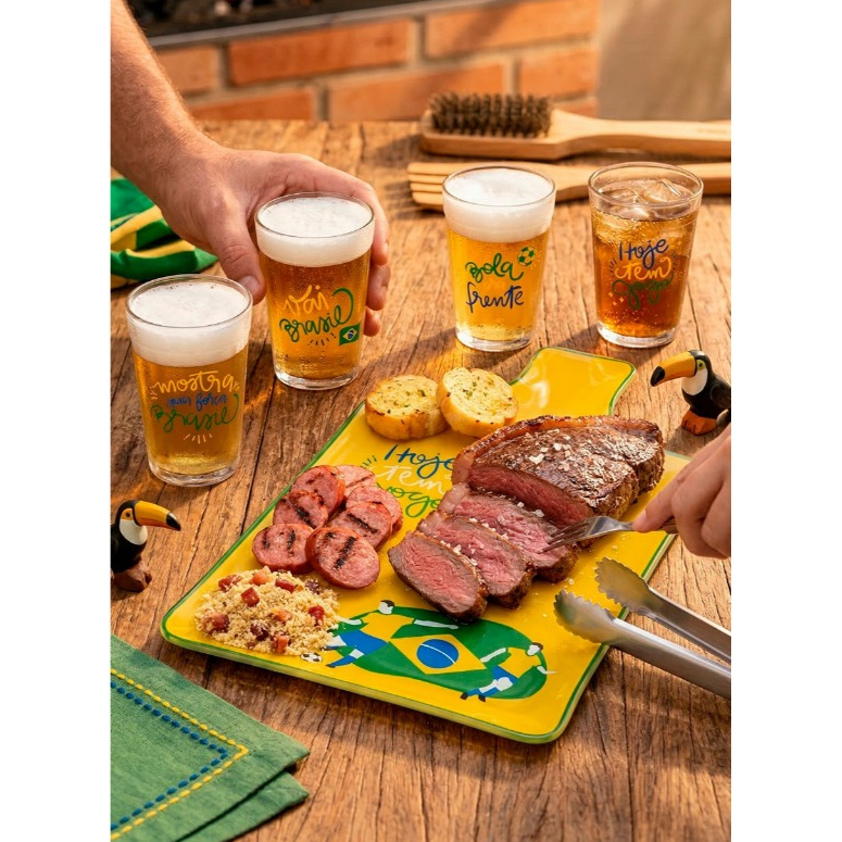 Tábua de Vidro Copa do Mundo Brasil  Cort...