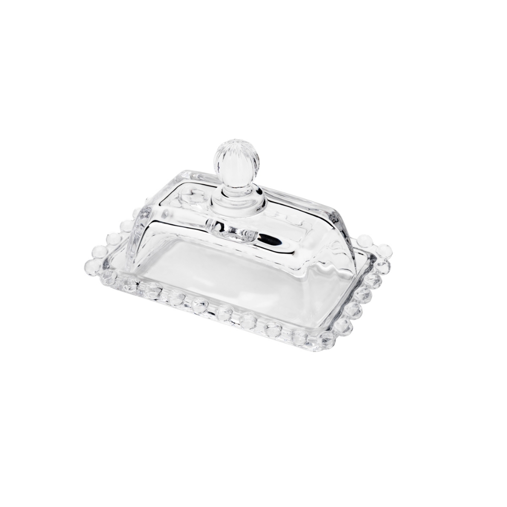Manteigueira de Cristal Pearl 14cm x 9cm ...