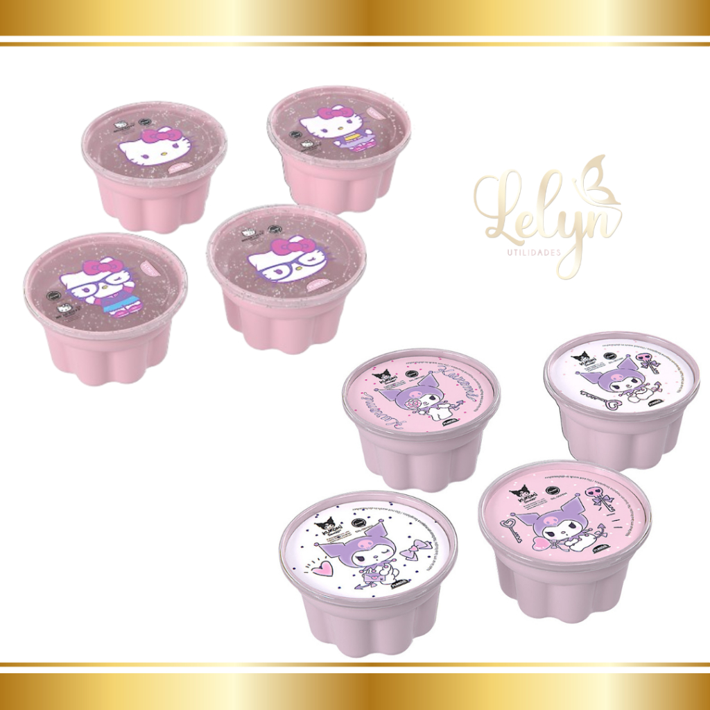 Kit 4 potes Forma de Gelatina e Sobremesa...