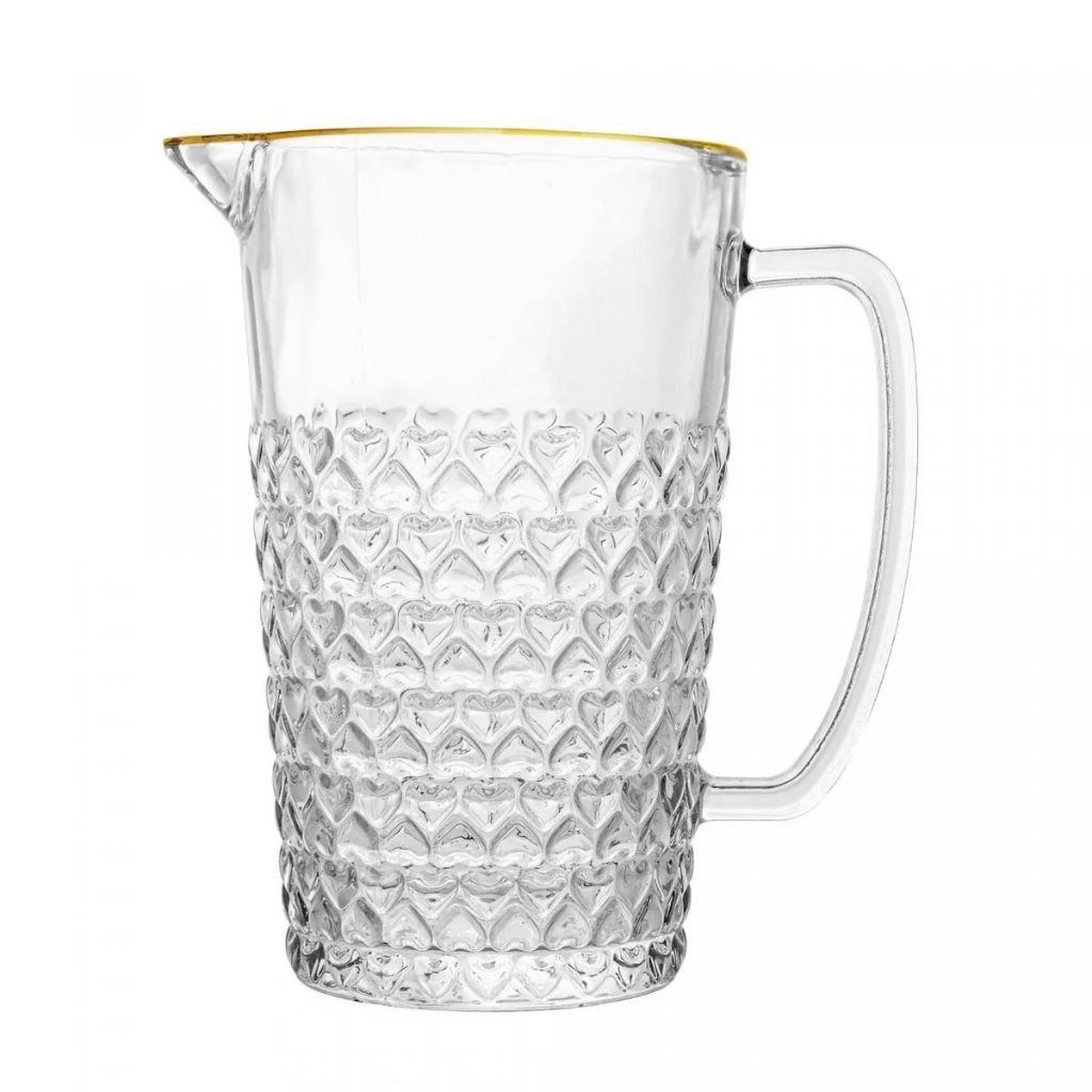 Jarra de Vidro com Fio de Ouro Coração 750ml