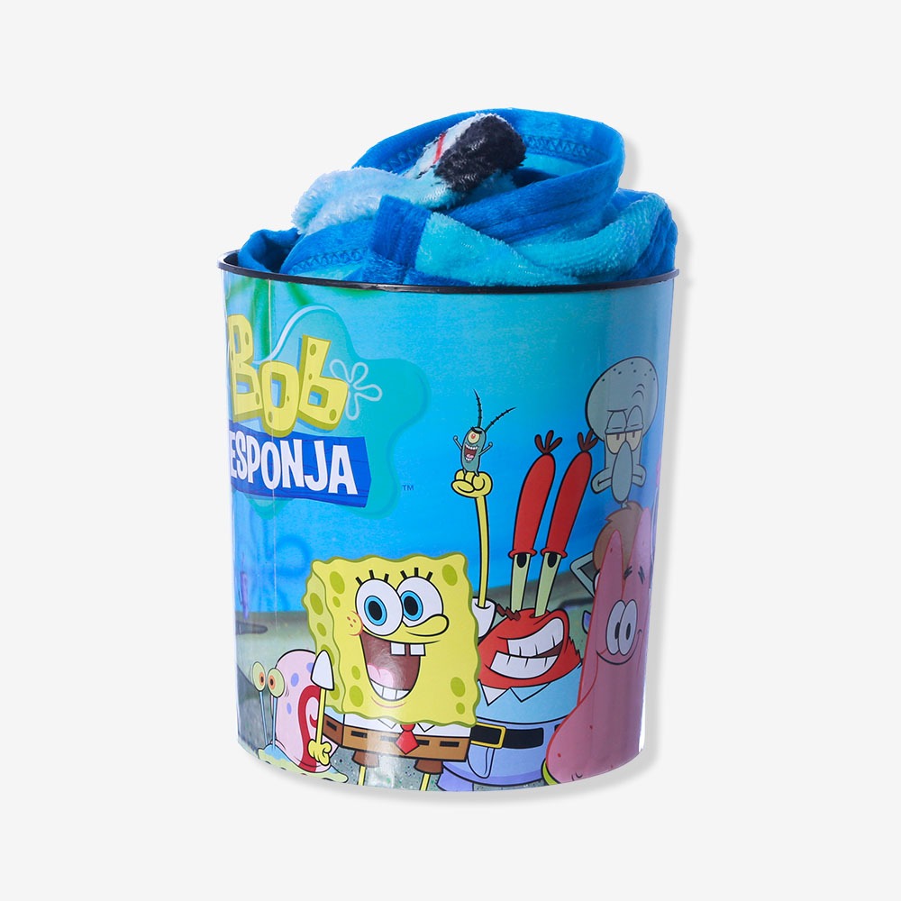 Kit Manta com Balde Bob Esponja
