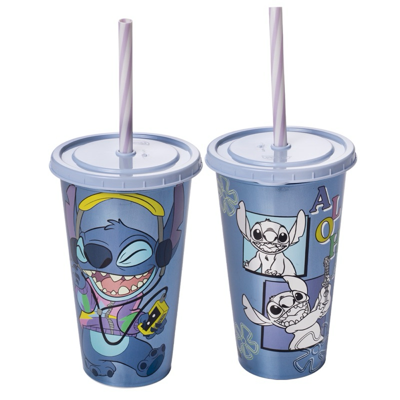 Copo com canudo Stitch Refri 500 ml