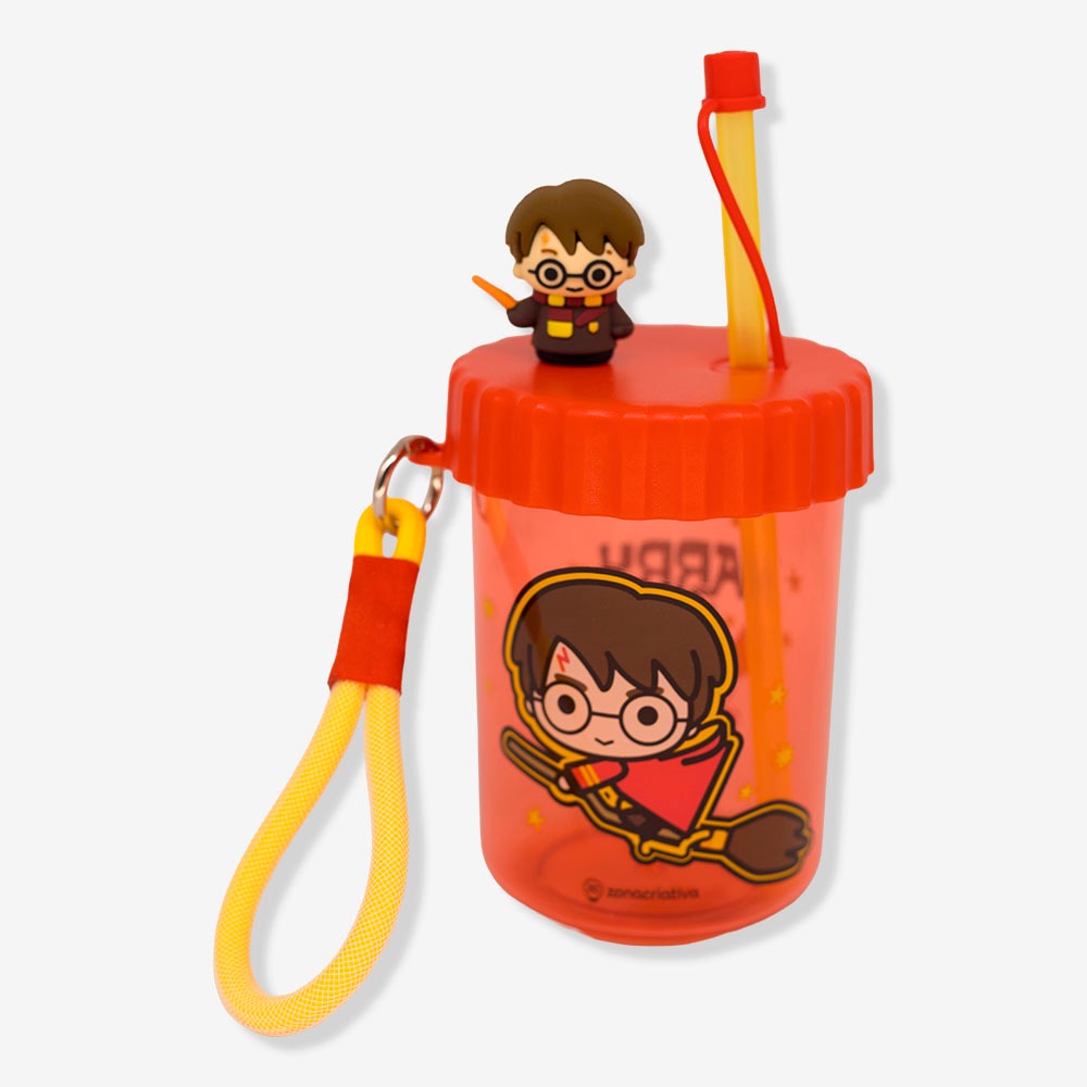 Copo Harry Potter com Canudo Flip 500ml
