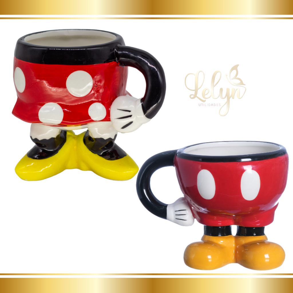 Caneca Minnie e Mickey Mouse 3D 400ml