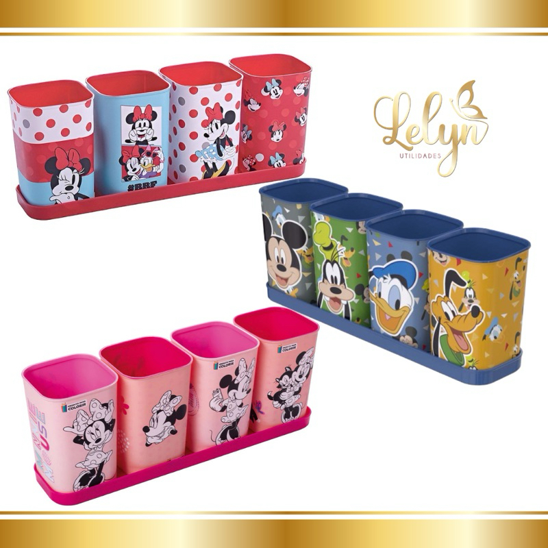 Porta Canetas Mickey e Minnie Mouse Decor...