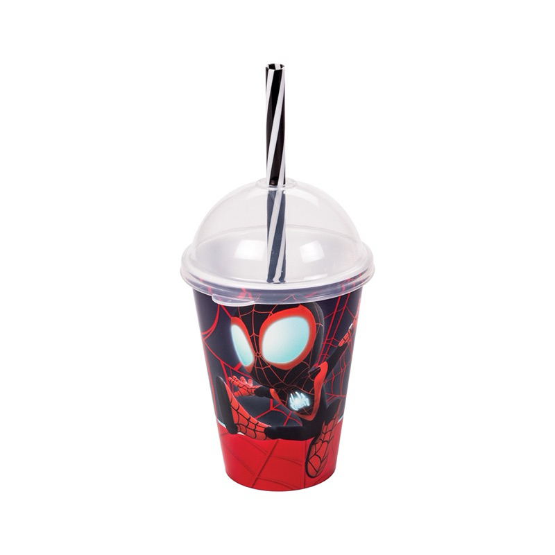 Copo com Canudo Homem Aranha Spidey 280ml