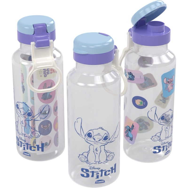 Garrafa Stitch Abre Fácil com Adesivo 600ml