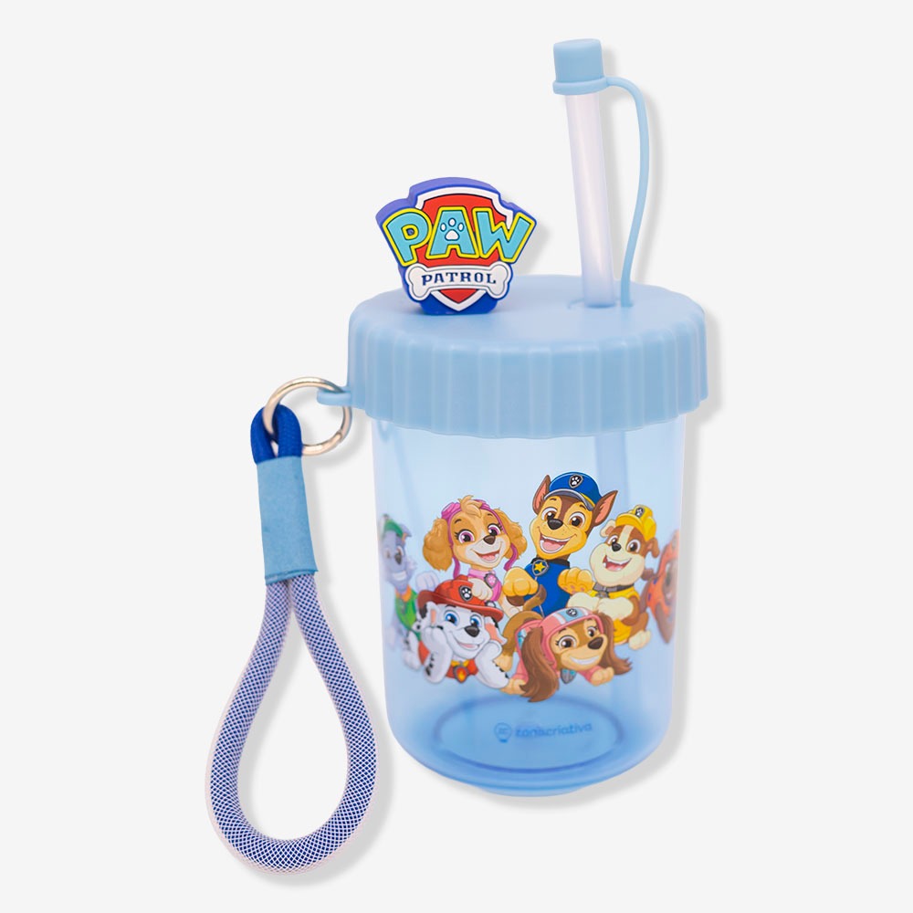 Copo Patrulha Canina com Canudo Flip 500ml