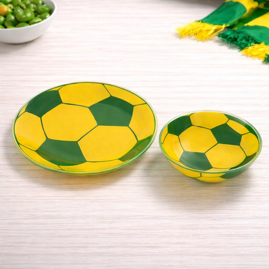 Prato Raso ou Bowl de Vidro Bola Futebol ...
