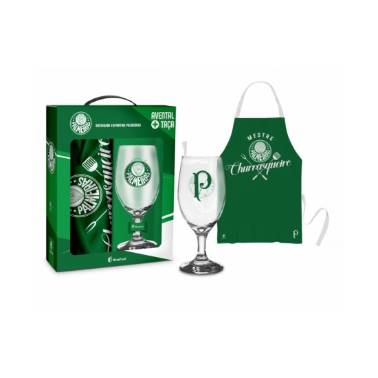 Taça de vidro e Avental PALMEIRAS