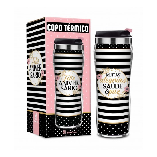 Copo Plastico Inox Feliz Aniversario Aleg...