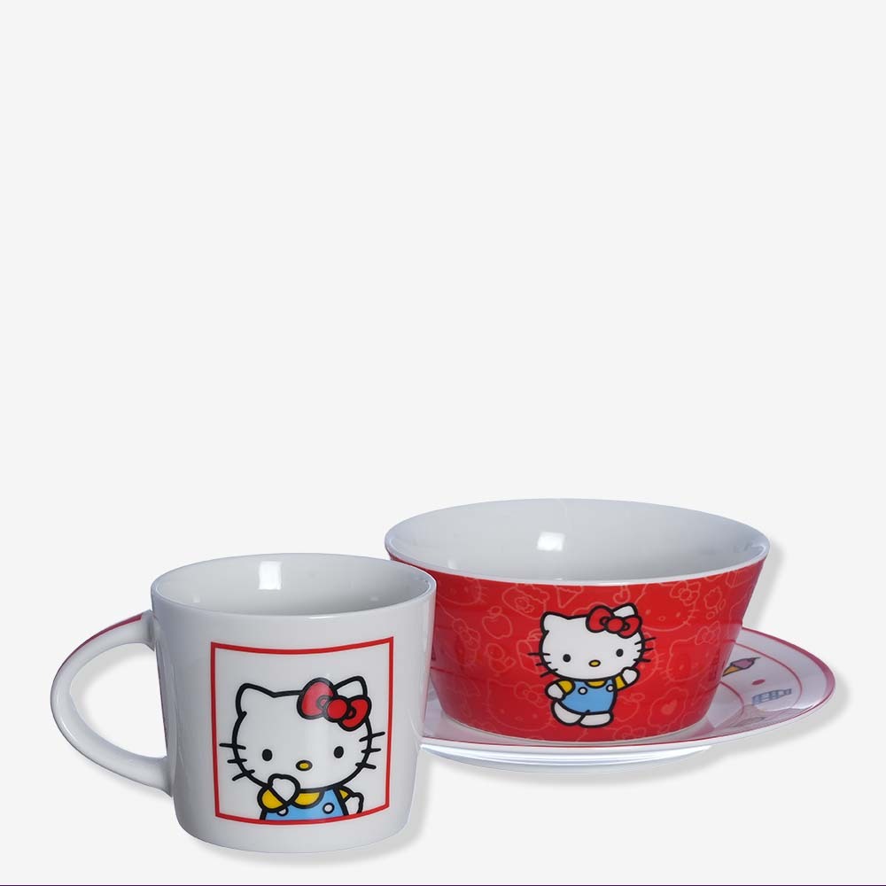 Kit Alimentação Hello Kitty Prato, Bowl e...