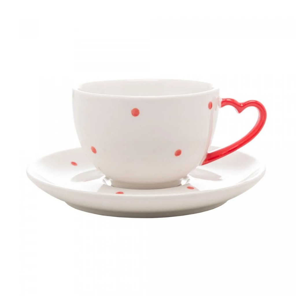 4 Xícaras de Chá de Porcelana com Pires P...