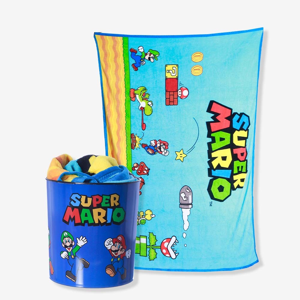 Kit Manta com Balde Super Mario