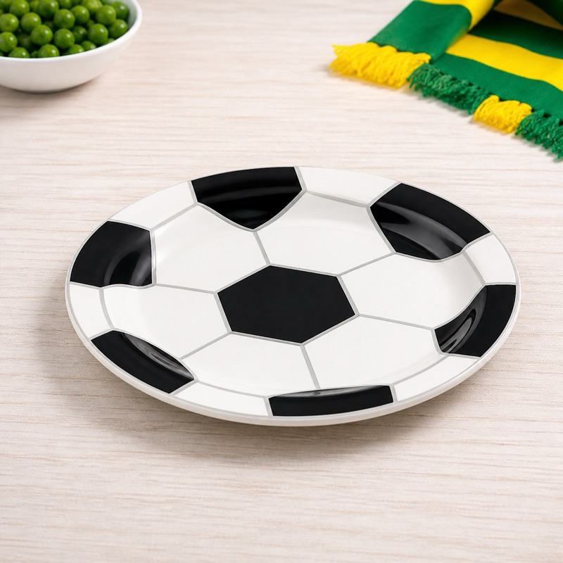 Prato Raso Sobremesa de Vidro Bola de Fut...