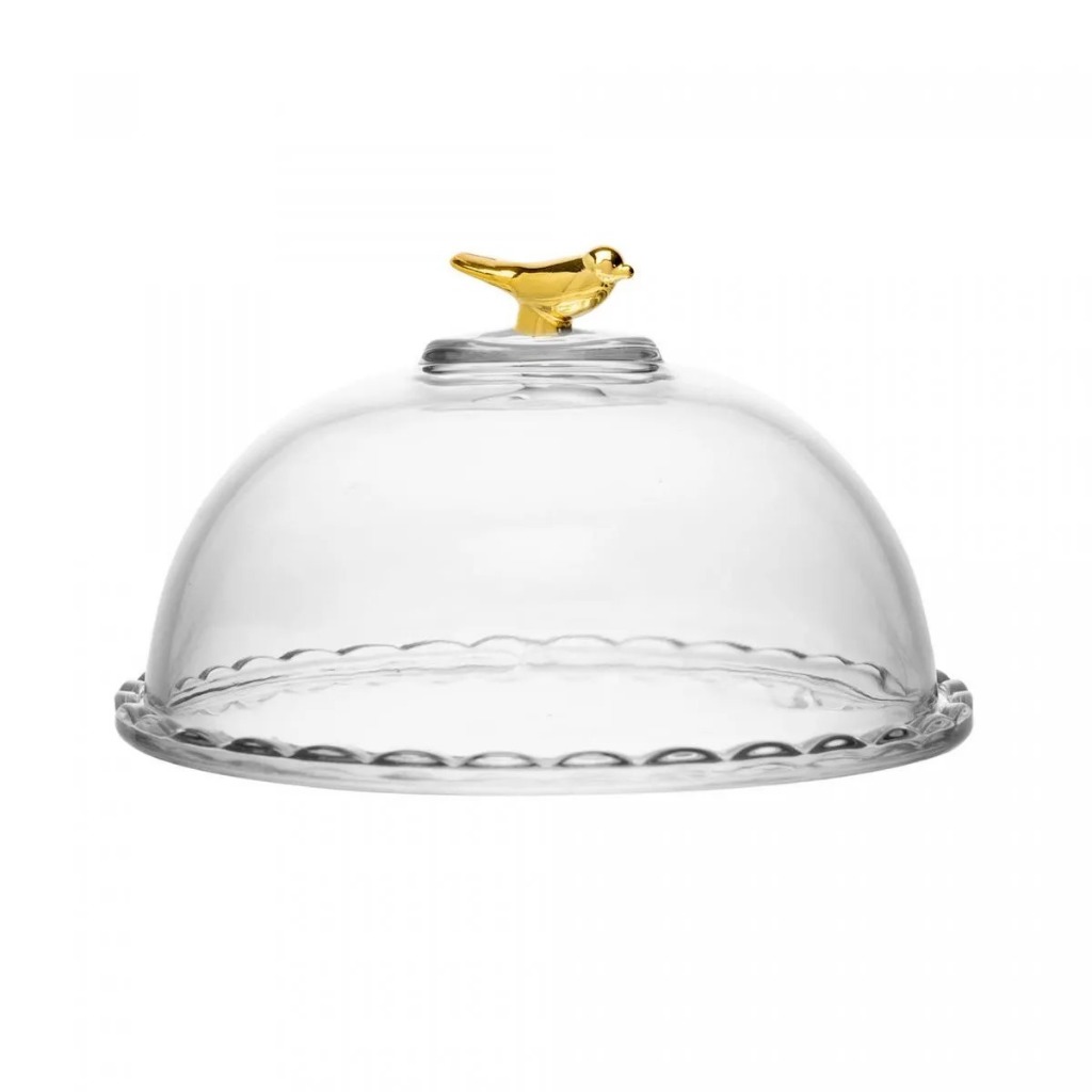Queijeira Golden Bird com Tampa Cristal E...