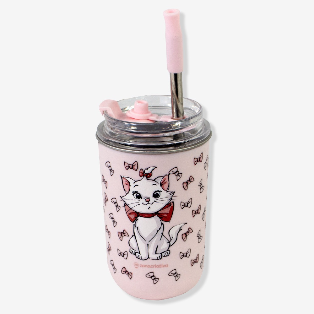Copo Gata Marie Neo com Canudo 300ml