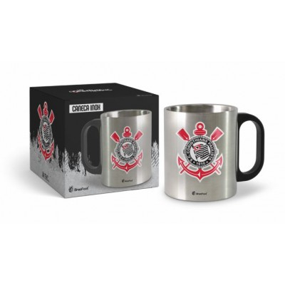 Caneca Corinthians Metal Inox 300ml