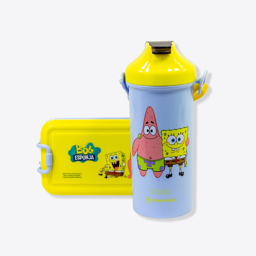 Kit Lancheira Bob Esponja | Marmita 620mL...