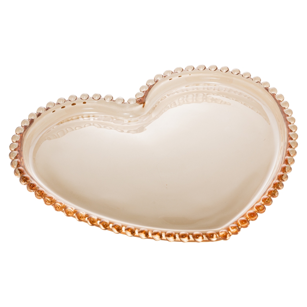 Conjunto 4 Pratos de Cristal Coração Pear...