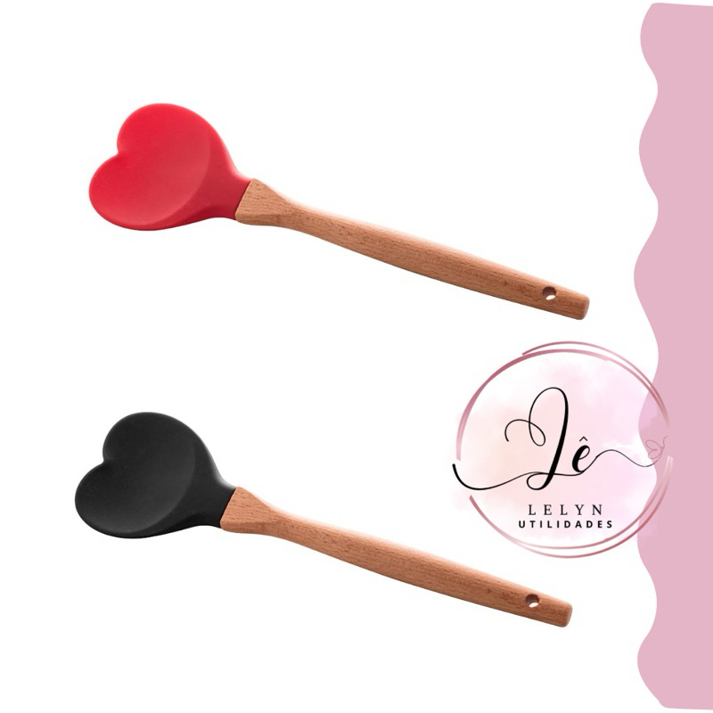 Colher de Silicone com Cabo em Bambu Cora...