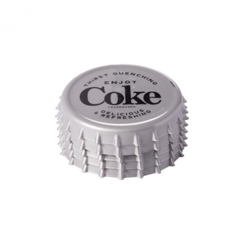 Conjunto de Porta Copos Coca Cola Prata 6...