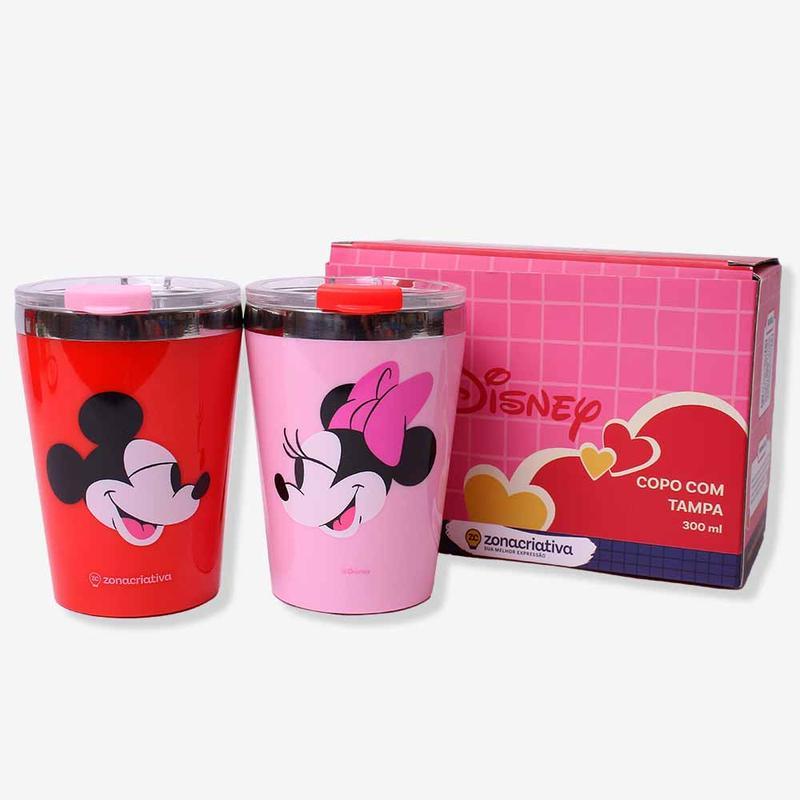 Kit 2 Copos Viagem snap MICKEY e MINNIE N...