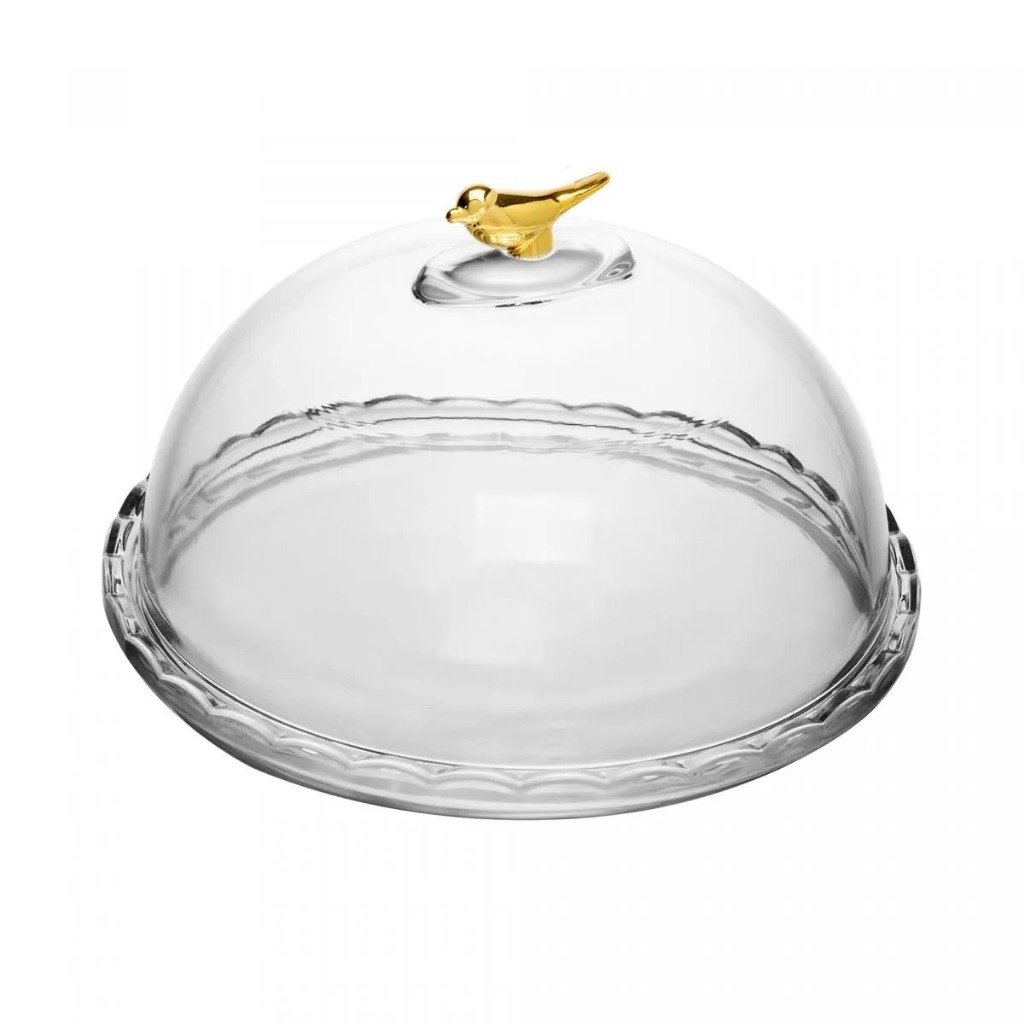 Queijeira Golden Bird com Tampa Cristal E...