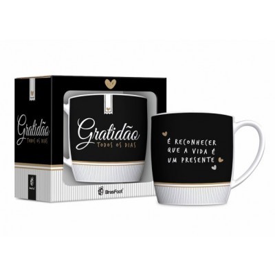 Caneca Porcelana Gratidão Todos Os Dias 3...