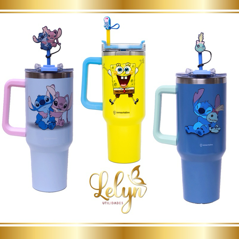 Copo Térmico Stitch, Bob Esponja Tumbler ...